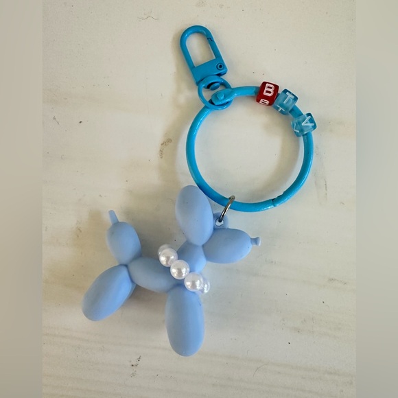 Blue Balloon Dog Keychain Bag Charm - Picture 5 of 6